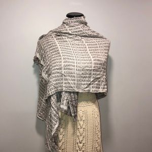 Armani Exchange Large Cotton Silk Scarf Wrap